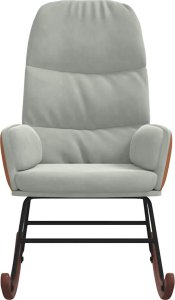 vidaXL Fotel bujany, jasnoszary, tapicerowany aksamitem 4