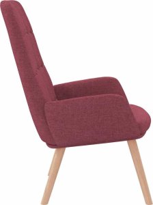 vidaXL Fotel, winna czerwień, obity tkaniną 4