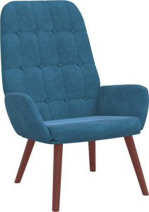 vidaXL Fotel, niebieski, obity aksamitem 2