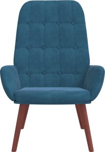 vidaXL Fotel, niebieski, obity aksamitem 3