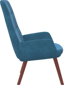 vidaXL Fotel, niebieski, obity aksamitem 4