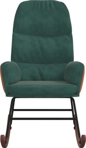 vidaXL Fotel bujany, ciemnozielony, tapicerowany aksamitem 3