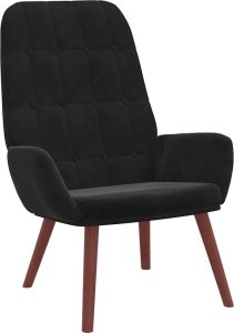 vidaXL Fotel, czarny, obity aksamitem 2