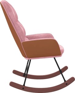 vidaXL Fotel bujany, różowy, tapicerowany aksamitem 4