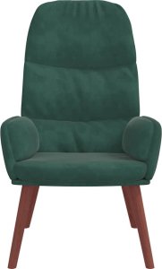 vidaXL Fotel, ciemnozielony, obity aksamitem 3