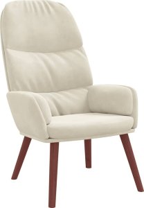 vidaXL Fotel, kremowy, obity aksamitem 2
