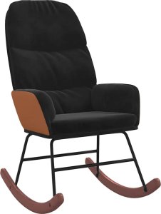 vidaXL Fotel bujany, czarny, tapicerowany aksamitem 2