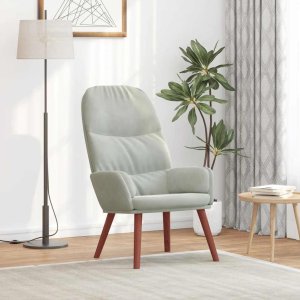 vidaXL Fotel, jasnoszary, obity aksamitem 1