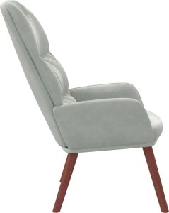 vidaXL Fotel, jasnoszary, obity aksamitem 5