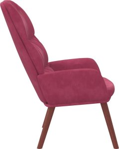 vidaXL Fotel, winna czerwień, obity aksamitem 4