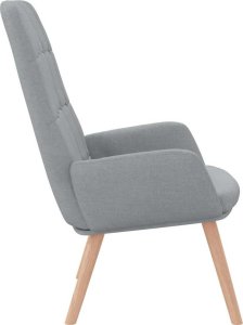 vidaXL Fotel wypoczynkowy, jasnoszary, obity tkaniną 4