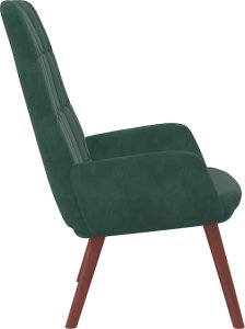 vidaXL Fotel, ciemnozielony, obity aksamitem 4