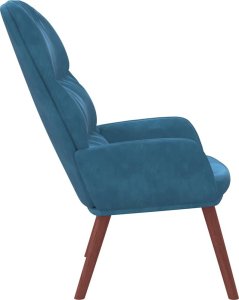 vidaXL Fotel, niebieski, obity aksamitem 4