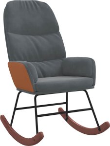 vidaXL Fotel bujany, ciemnoszary, tapicerowany aksamitem 2