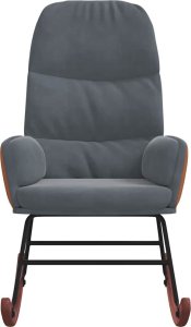 vidaXL Fotel bujany, ciemnoszary, tapicerowany aksamitem 3