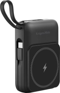 POWER BANK indukcyjny Kruger&amp;Matz 10000 mAh Mag Safe z kablem czarny 4