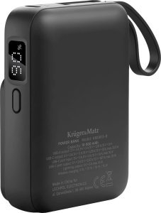 POWER BANK indukcyjny Kruger&amp;Matz 10000 mAh Mag Safe z kablem czarny 5