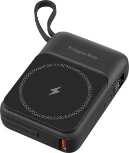 POWER BANK indukcyjny Kruger&amp;Matz 10000 mAh Mag Safe z kablem czarny 6