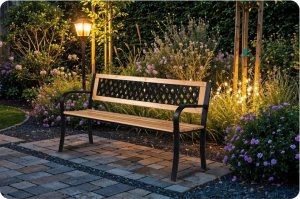 Ławka ogrodowa z oparciem 125 x 77 x 49 cm Sofotel Elion 4