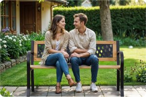 Ławka ogrodowa z oparciem 125 x 77 x 49 cm Sofotel Elion 5