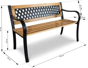 Ławka ogrodowa z oparciem 125 x 77 x 49 cm Sofotel Elion 6