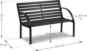 Ławka ogrodowa z oparciem 117,5 x 83 x 57 cm Sofotel Luca 4