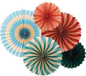 Rozety dekoracyjne Cyrk 26-43cm 5szt 1