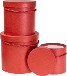 Pudełko Flower Box 3szt czerwony ROZETTE 1