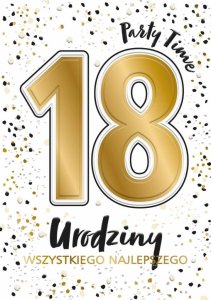 Karnet A5 Urodziny 18 - Glamour white 1