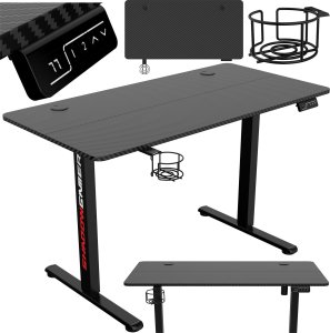 Biurko gamingowe SHADOW GAMER elektryczne 1.0 czarne 120 cm 15