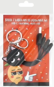 Brelok z kabelkami do ładowania kotek 3w1 1