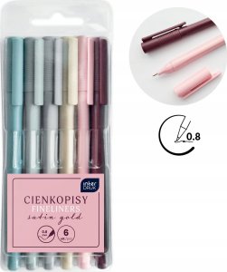 Cienkopisy Satin Gold 6 kolorów 2