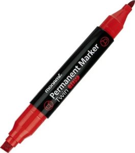 Marker per. dwustronny Twin czerwony (12szt) MONAM 1