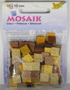 Mozaika kamyczki brokatowe 10x10mm brązowy 1
