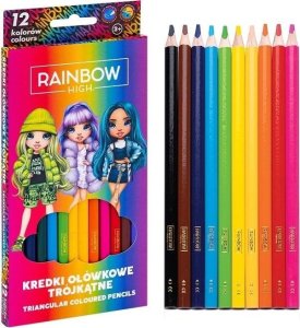 Kredki ołówkowe trójkątne Rainbow High 12kol ASTRA 1