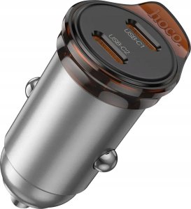 HOCO ładowarka samochodowa 2 x Typ C PD QC3.0 45W NZ16B szara 4