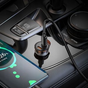 HOCO ładowarka samochodowa 2 x Typ C PD QC3.0 45W NZ16B szara 7