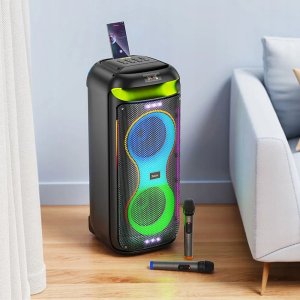 HOCO głośnik bluetooth + 2 x bezprzewodowe mikrofony HA13 Max czarny 7