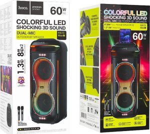 HOCO głośnik bluetooth + 2 x bezprzewodowe mikrofony HA13 Max czarny 9