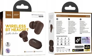 HOCO słuchawki bezprzewodowe bluetooth TWS EQ19 brązowe 2