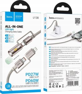 Kabel USB Hoco USB-C - Lightning 1.2 m Szary 3