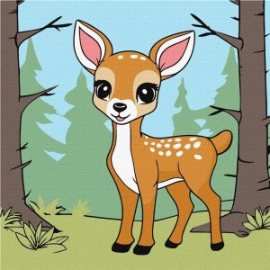 Malowanie po numerach- Magiczny jeleń Kids 25x25cm 1