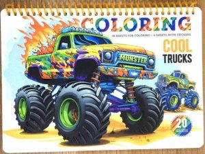 Kolorowanka A5 koło 20 kartek Cool trucks 1