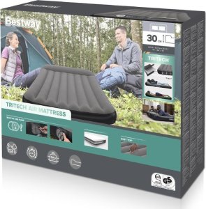 Bestway 2os Dmuchany Materac Tritech Wbudowana pompka USB 191x137cm 671BR 15