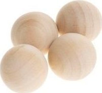 Drewniane kulki bez otworu naturalne 30mm 4szt 1
