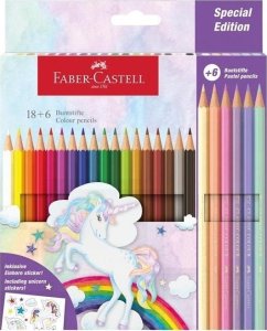 Kredki sześciokątne Unicorn 18+6 kol. 1