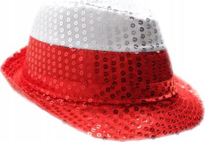 Kapelusz cekiny Biało-Czerwoni 2