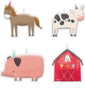 Świeczki figurki Barnyard Birthday 4szt. 1
