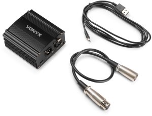 ML Zasilacz phantom Vonyx VDX10 48 V - USB-C - zbalansowane wejście i wyjście XLR - czarny 5