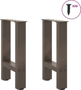 vidaXL Nogi do stolika kawowego stal 2 szt. 38x(42-43) cm 3